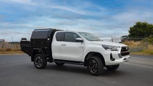 Extra cab Toyota Hilux - Bronco Built V5 Steel Tray & Alloy Canopy