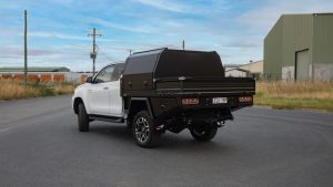 Extra cab Toyota Hilux - Bronco Built V5 Steel Tray & Alloy Canopy