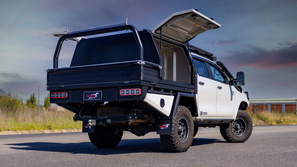 N80 Hilux Dcab V4 Steel 1420mm Alloy Canopy - Bronco Built